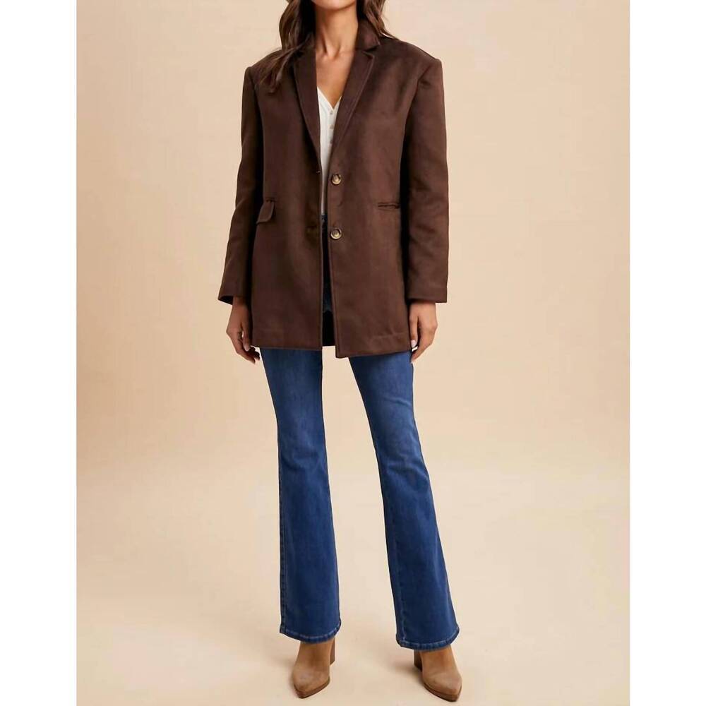 NEW IN-LOOM oversized blazer in chocolate